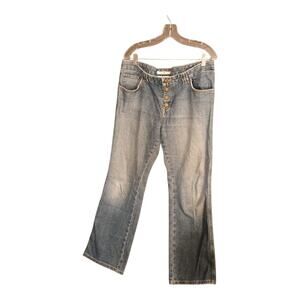 Tommy Hilfiger Vintage Cowboy Fit Straight Snap‎ Fly Destressed Jeans Women's 12